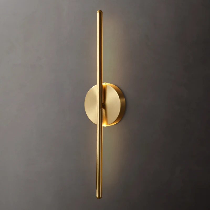 

Post-modern pure copper strip wall lamp, American light luxury, Nordic minimalist living room, background wall, aisle, hotel dec