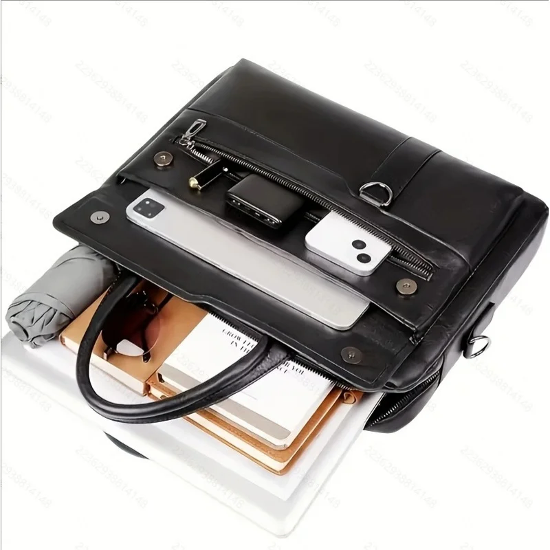 Men's crossbody bag, business laptop bag, large capacity briefcase, multifunctional leisure work travel bag