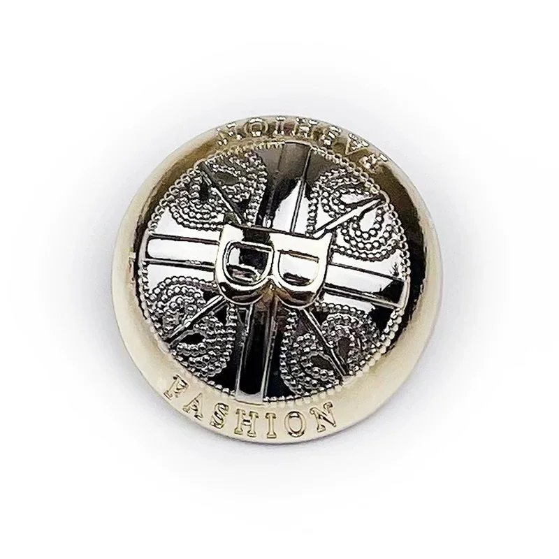6PCS Of Fashion Luxury B Metal Buttons Bright Silver Gold-plated Edge DIY Buckle Simple Suit Clothing Decorative Buttons