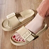 Comwarm Women Summer Flats Slippers New Fashion Beach Flip Flops With Adjustable Buckle Non-slip House Bath Slides Flats Sandals 5