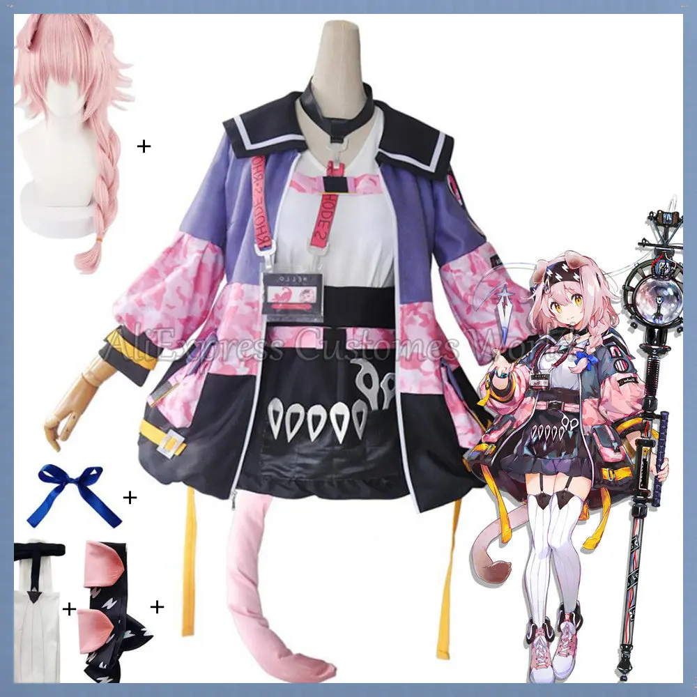 

Game Arknights Goldenglow Cosplay Costume Susie Glitter GG Dresses Shoes Victoria Caster Cat Lovely Sweet Suit Wig Ear Halloween