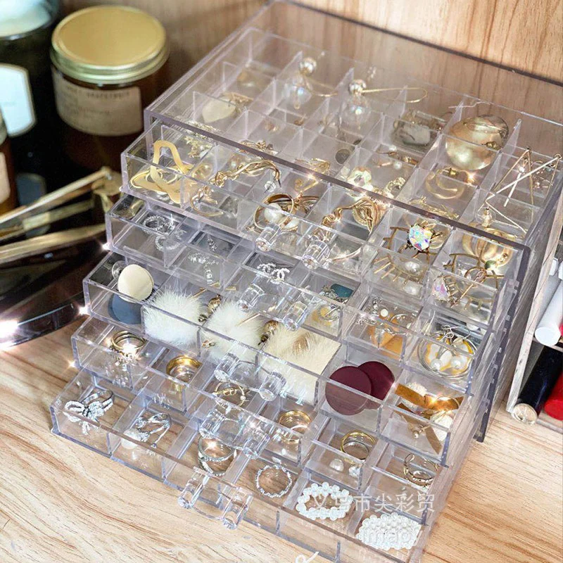 Transparent Acrylic Jewelry Storage Box Organizer Girl Jewelry