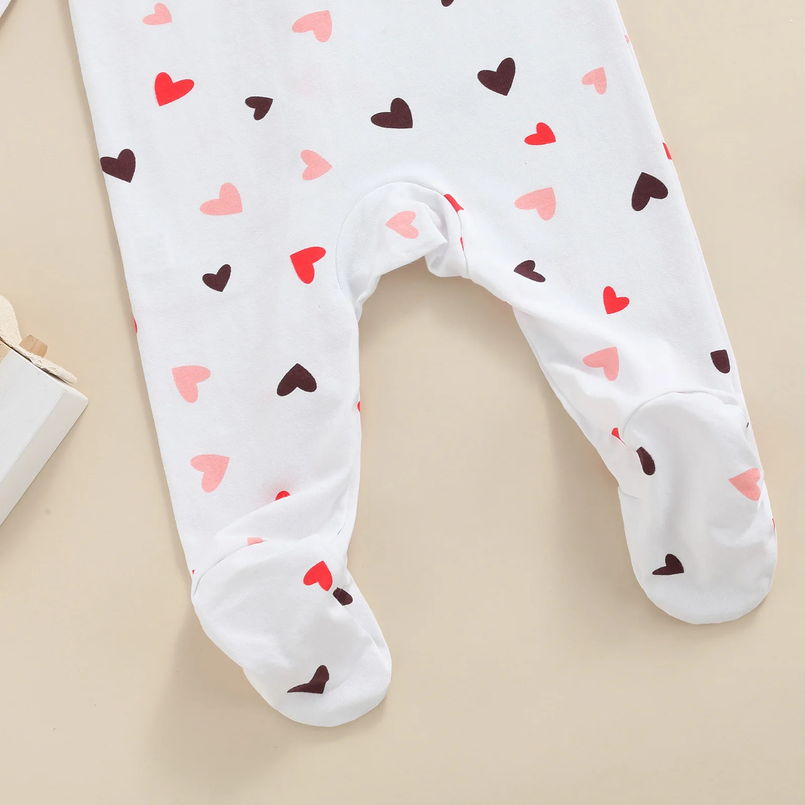 Citgeett Spring Valentine's Day Infant Newborn Baby Girls Boys Romper Set Long Sleeve Zipper Long Pants Footies Headband Clothes