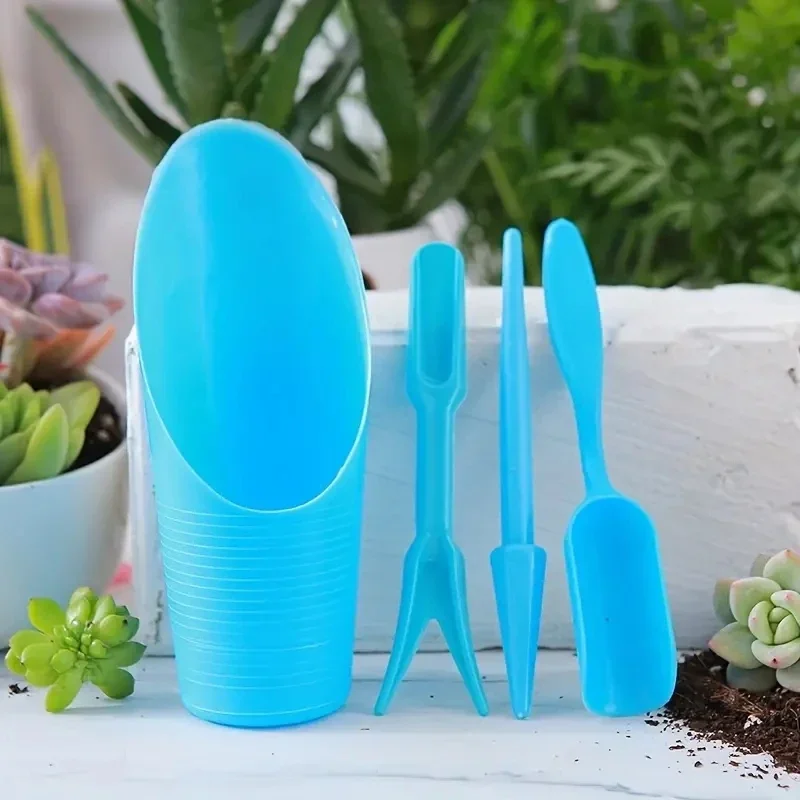 Mini Garden Tools 4pcs/set Plastic Durable Bucket Shovel Potted Cultivation Cylinder MeatPlant Soil Shovel