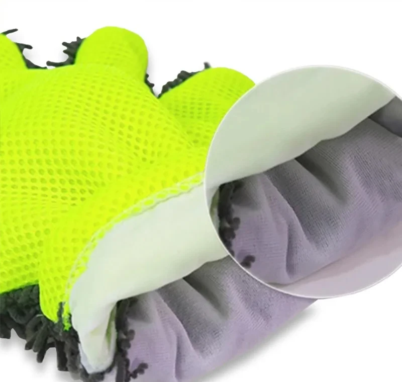 Premium-Mikrofaser-Waschhandschuh, wasserdichter Handschuh für die Autowäsche, weich, kratzfest, für die Autowäsche, multifunktionaler dicker Reinigungshandschuh – Detail 4