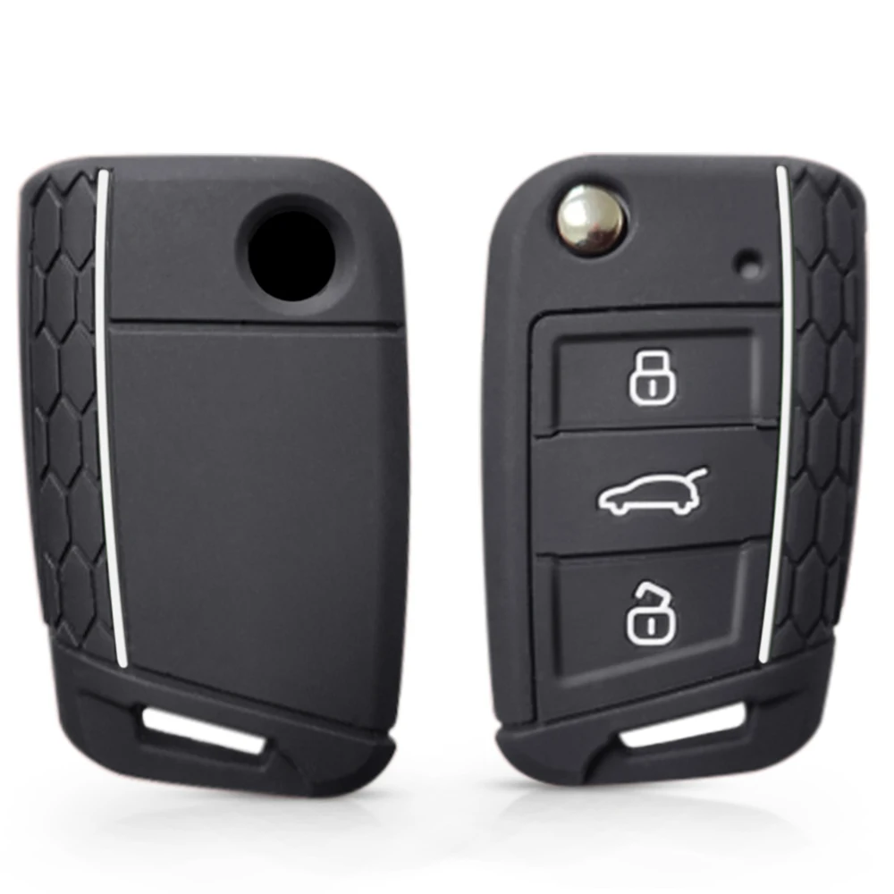 Silicone 3-Button Folding Key Cover Case