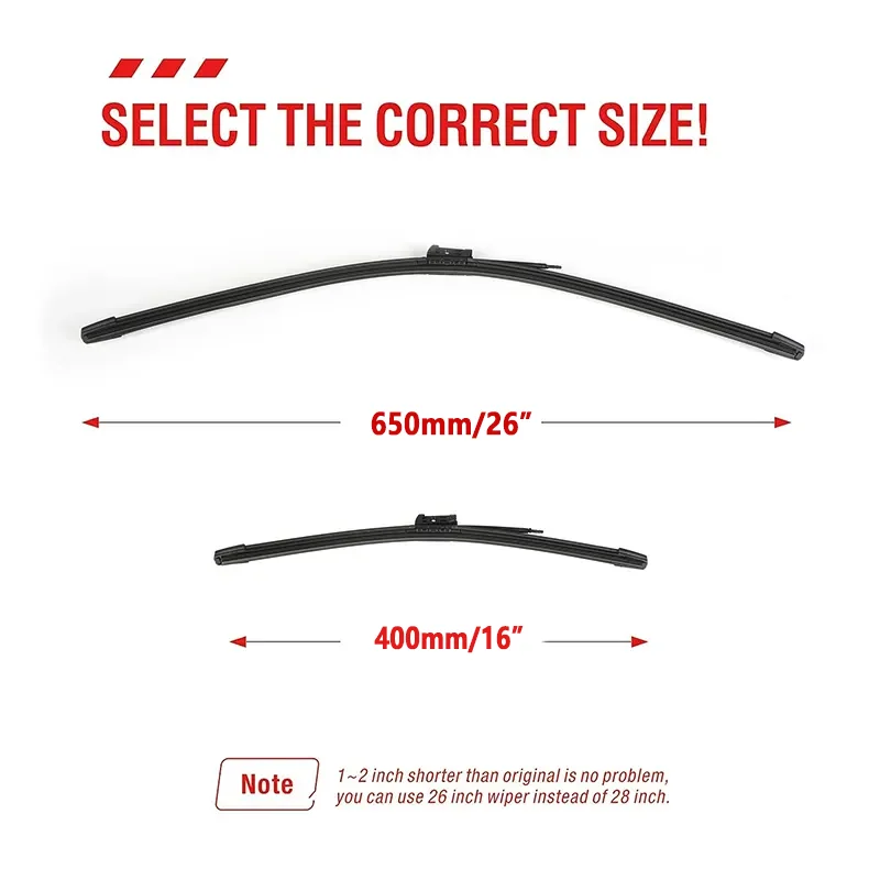 Set Tergicristalli Anteriore Per Peugeot 208 (2012-2018) - Spazzole Parabrezza Gomma Premium, Facile Montaggio