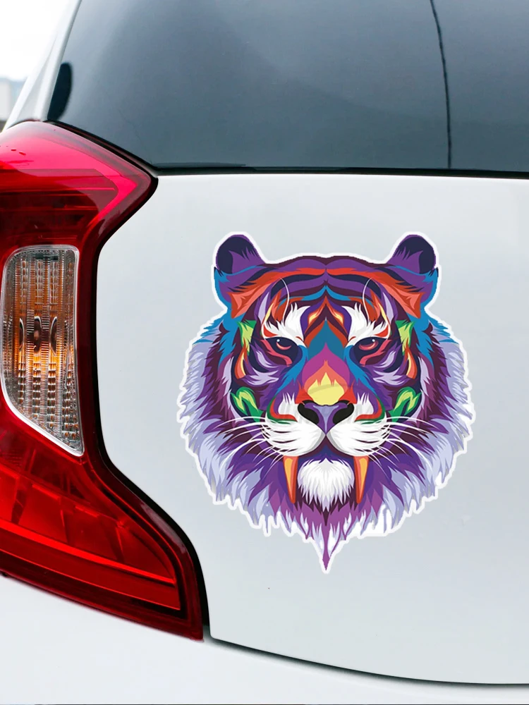 Z1021# Rainbow Tiger Sticker Vinyl Car Accessories Pegatinas Para Car Styling - Car Stickers - AliExpress
