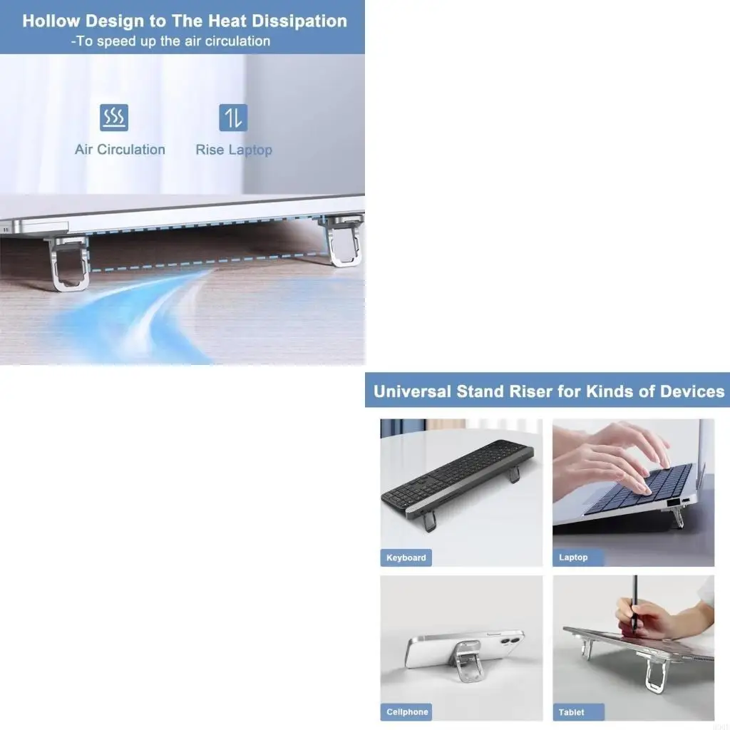 VVGAOGES Supporto per laptop con base girevole a 360°, supporto per laptop regolabile in altezza, manico ergonomico pieghevole, compatibile con iPad e MacBook/tutti i computer portatili fino a 16