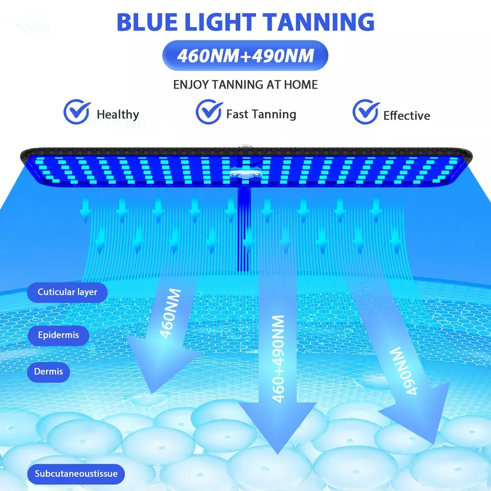 50W Tanning Lamp 460+490nm Wavelength Home Solarium 126LED 48PCS