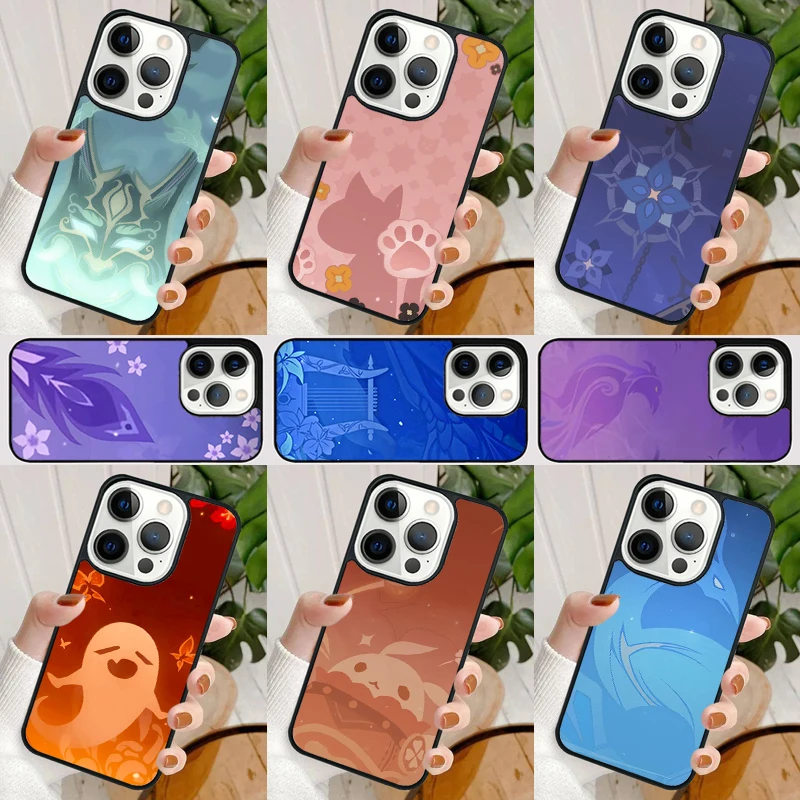 Genshin Impact Icon Custodia Per Telefono Per Iphone 15 Se2020 14 Xr Xs Max 6 7 8 Plus 11 12 13 Pro Max Mini Cover Per Telefono Coque