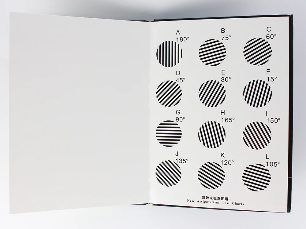 Comprehensive Visual Test Charts Color Blindness Astigmatism Amsler Test Chart with Eyeglasses Random-dot Stereogram Visual Test