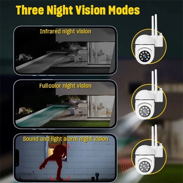 8MP Wifi IP Outdoor Wireless Security Surveillance PTZ Camera 4X Zoom Cameras AI Human Tracking Two-way Audio HD Night Color Cam 4