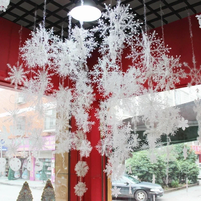 30 Pieces Festive Snowflake Ornaments Christmas Tree and Wedding Decorations Home Holiday Decoration Christmas Ornaments Winter Snow Decoration