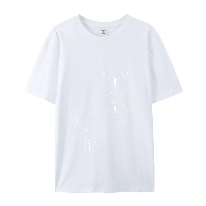 LSD Molecule T-Shirt__20406 Funny T-Shirt Grandpa 100% Cotton Father Day Tops & Tees Tee Shirts Short Sleeve Classic Crew Neck LSD Molecule T-Shirt__20406 white