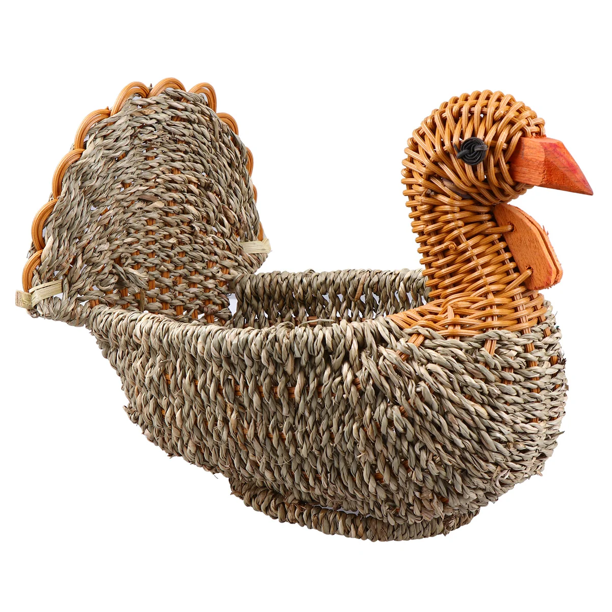 

Wicker Baskets Turkey Shape Storage Basket Debris Multifunctional Handmade Woven Fruit Straw Practical Home Uses Toy