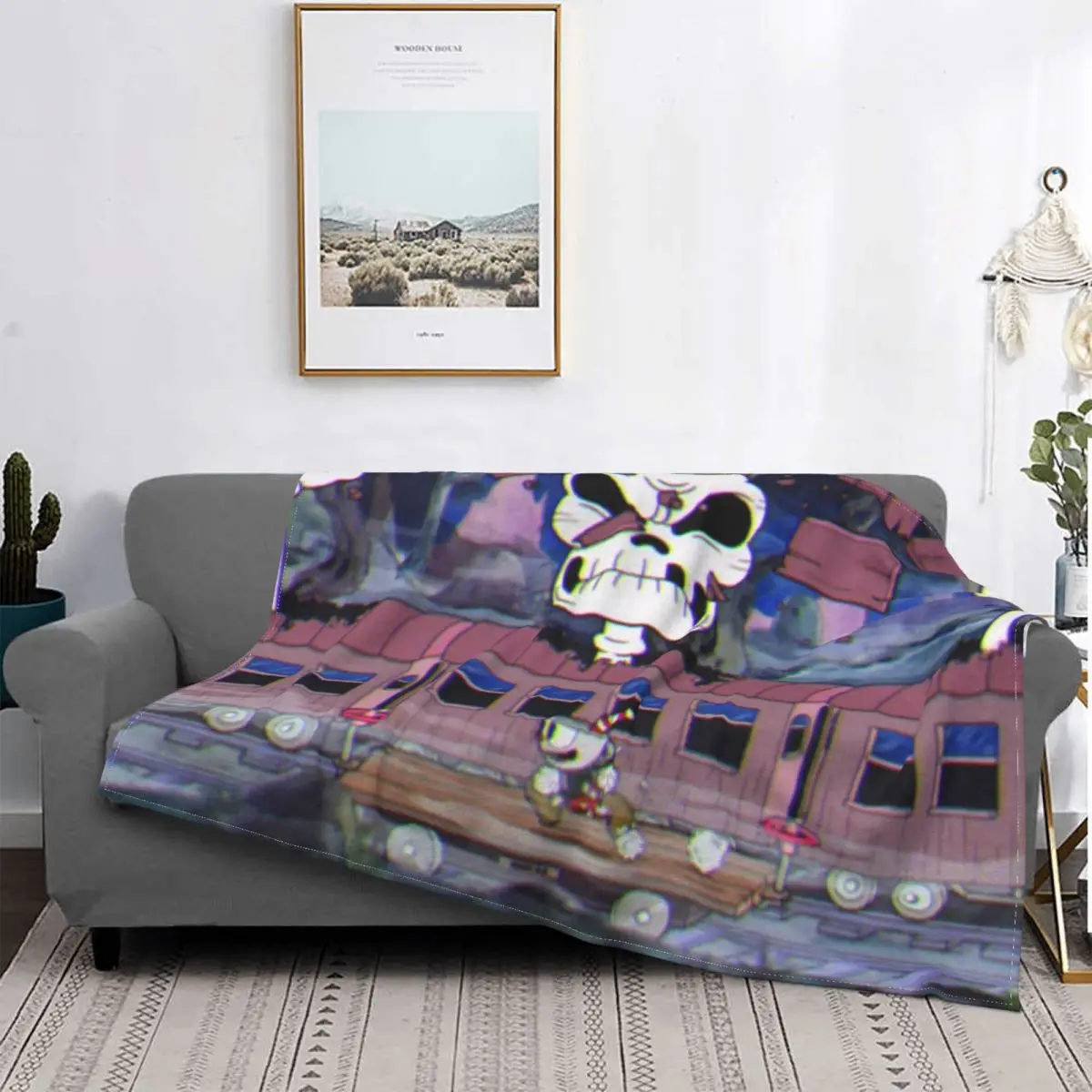 

Игровое одеяло с черепом Cuphead Ms, мягкое флисовое всесезонное дышащее очень теплое покрывало для дивана, покрывало