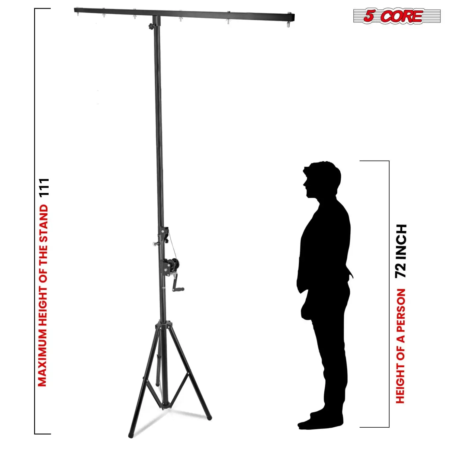 5 Core DJ Light Stand Stage Hand Crank Lighting Truss System LS 120 CRANK 2PCS