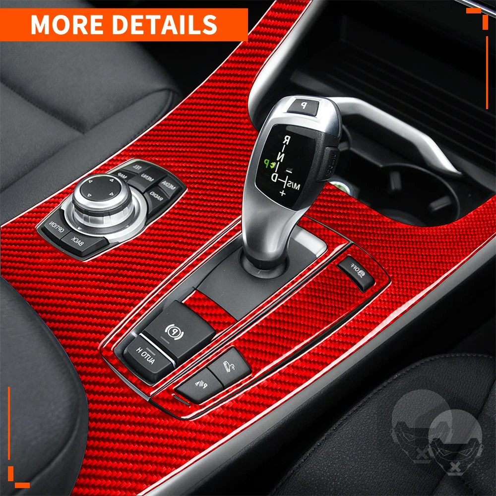 For BMW X3 F25 2011-2017 Gear Shift Panel Sport Control Button Set Cover Trim Real Carbon Car Interior Accessories Fiber Sticker