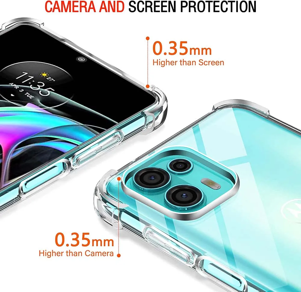 Air-Bag Clear Case Shockproof Back Cover 1.5MM Thick For Motorola Moto G13 G23 G53 G73 G22 G32 G42 G52 G62 5G G72 G82 G84 G71S phone case