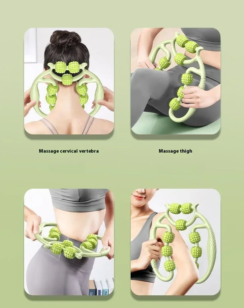 Massageador circular de 9 rodas para pernas e alongamento_voghion.com