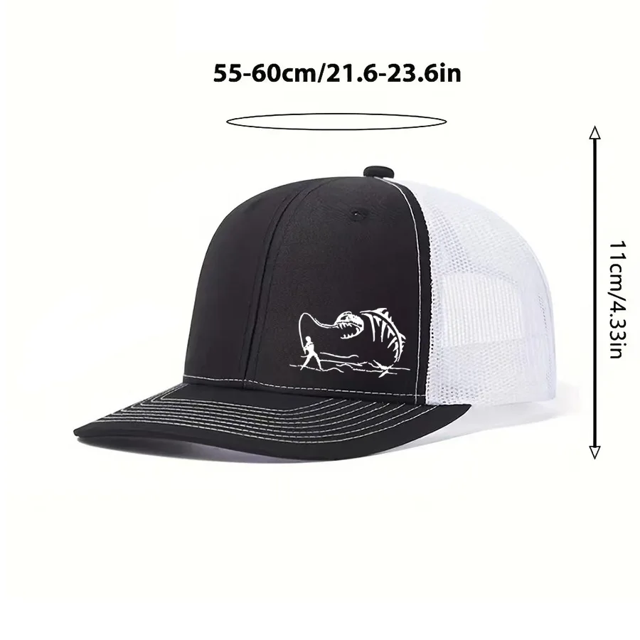 Outdoor Sports Hat Fisherman Printed Net Hat Truck Driver Slightly Curved Baseball Cap Deep Brim Hip Dance Hipster Male Cap baseball caps sports sun hats golf caps