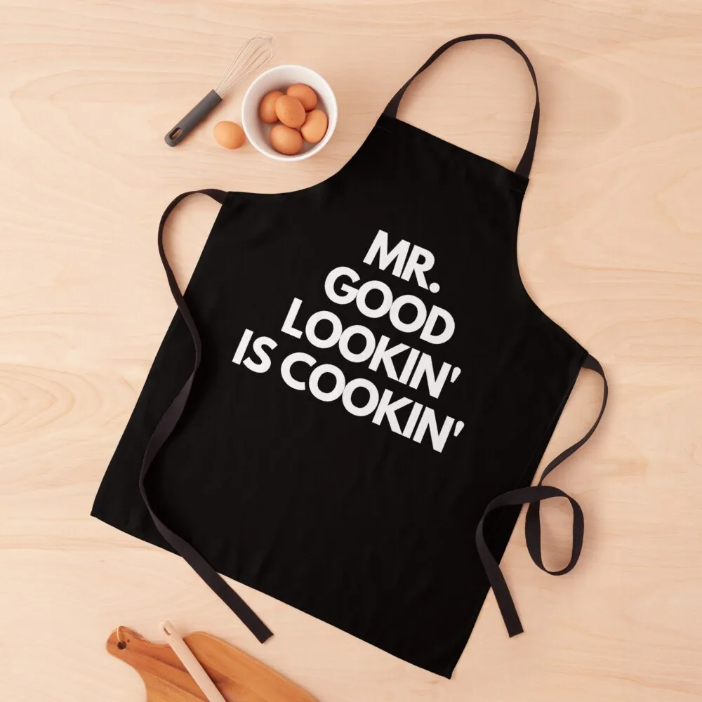 

Mr. Good Lookin' Is Cookin' Apron work gowns for women cleaning Kitchen Things Barber Apron