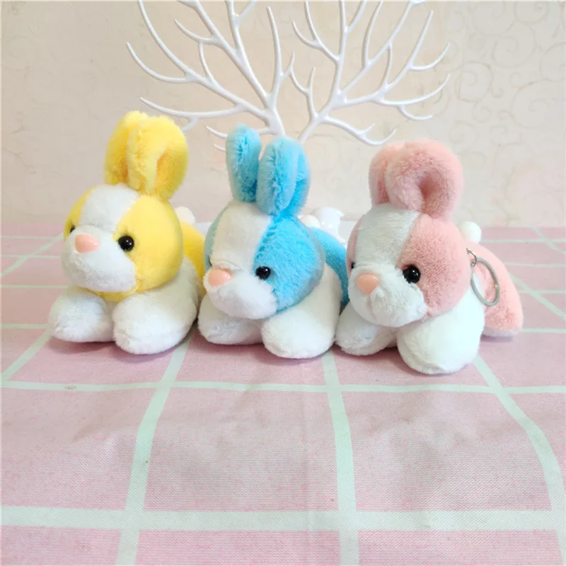 

new popular exquisite Lying Simulation Cute Bunny soft pendant boutique keychain couple birthday christmase gift