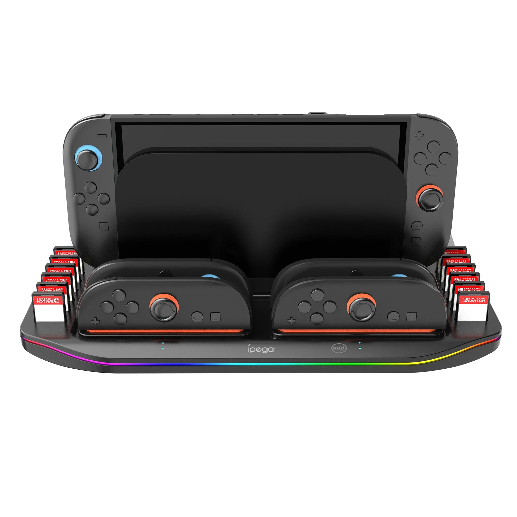 For Switch2 generation host charging dock NS2 left and right handle holders with colorful lights for storing game cartridges