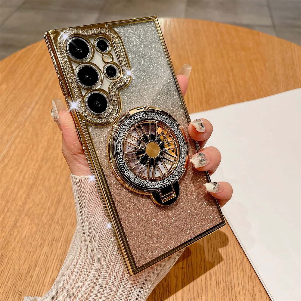 Coque de téléphone magnétique à paillettes pour Samsung S24 S23 Ultra S22 Plus A73 A55 A54 A53 A52 A35 A34 A15 A12 5G_voghion.com
