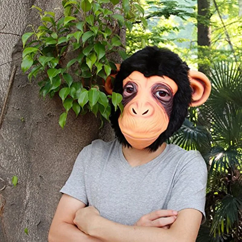 Mascara macaco chimpanzé com pelos latex Halloween carnaval em Promoção na  Americanas