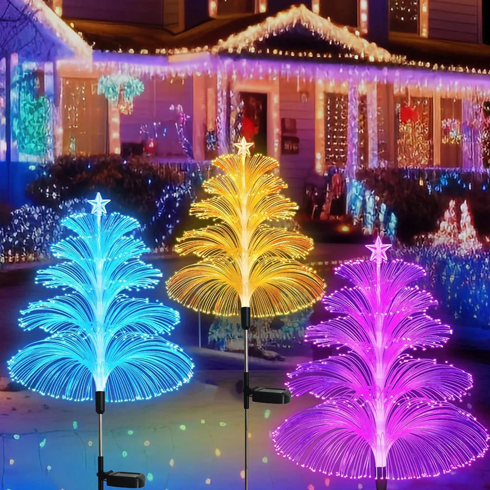 

Outdoor Optic Fiber Solar Lamp Jellyfish Waterproof Garden Landscape Light 7 Colors Decoration Lawn Light for Square Yard Patio