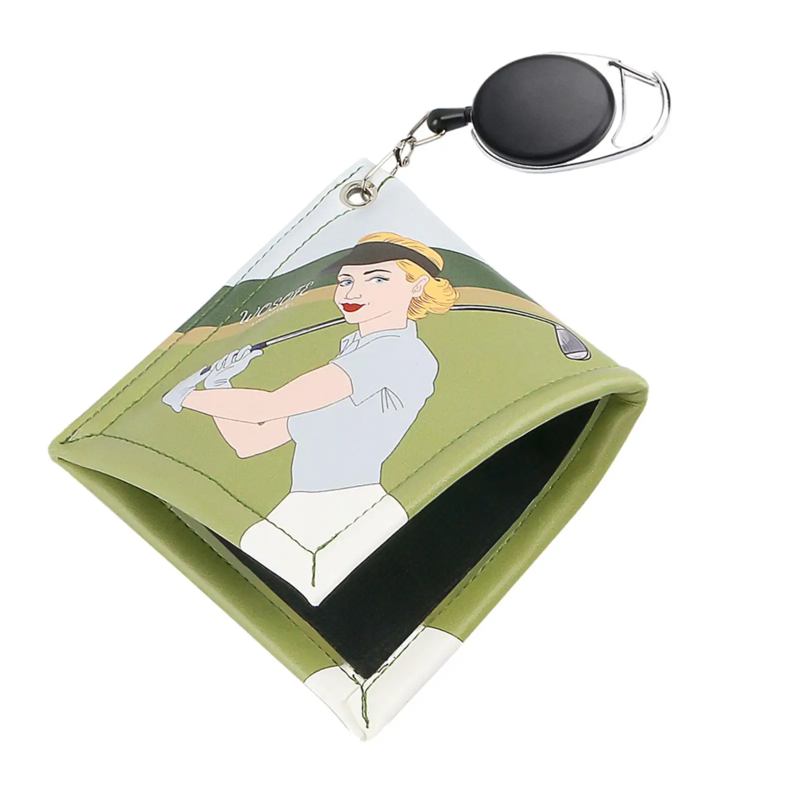 

Golf Ball Towel Golf Club Head Cleaner for Men Women with Retractable Keychain Buckle 12x12cm Golf Ball Cleaner Pocket