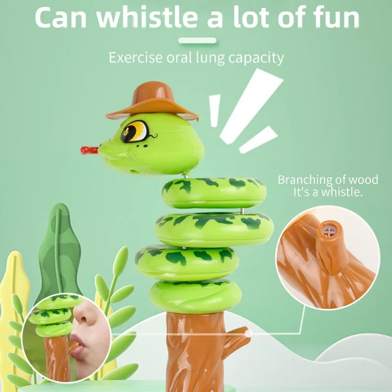 Whistling Snake Toy Twisting Whistle Animal Noise Makers Toddler Decompression Swinging Balance Toy Preschool Educational Toy 2