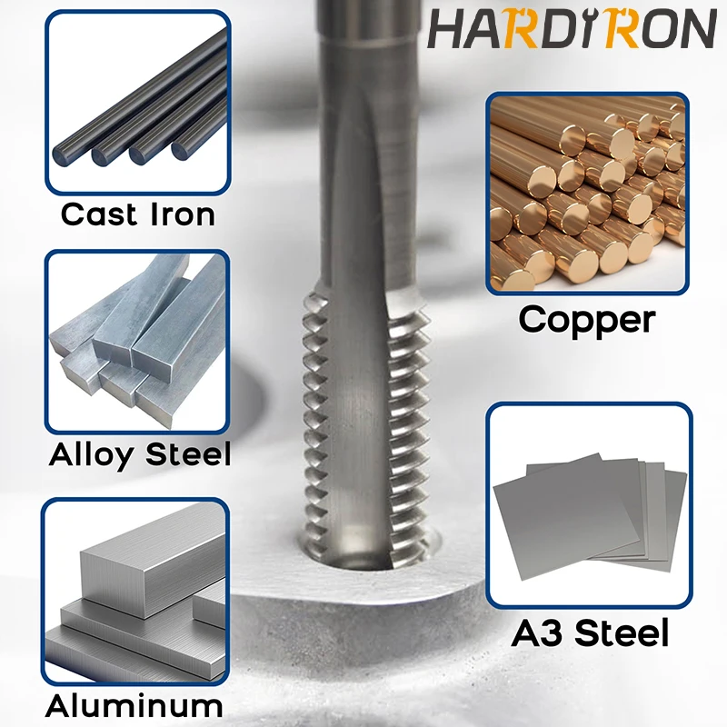 Hardiron M10x0.5 M10x0.75 M10x1 M10x1.25 M1.5 탭 및 다이 세트 오른손, 기계 나사 탭 및 원형 다이