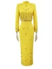 HIGH STREET Newest 2024 Designer Runway Suit Set Women's Stand Collar Zip Back Cropped Tops Long Skirt Set 2pcs 1