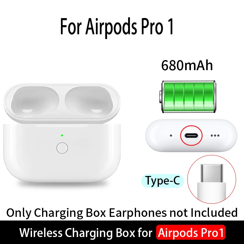 Replacement wireless charging case for AirPods Pro