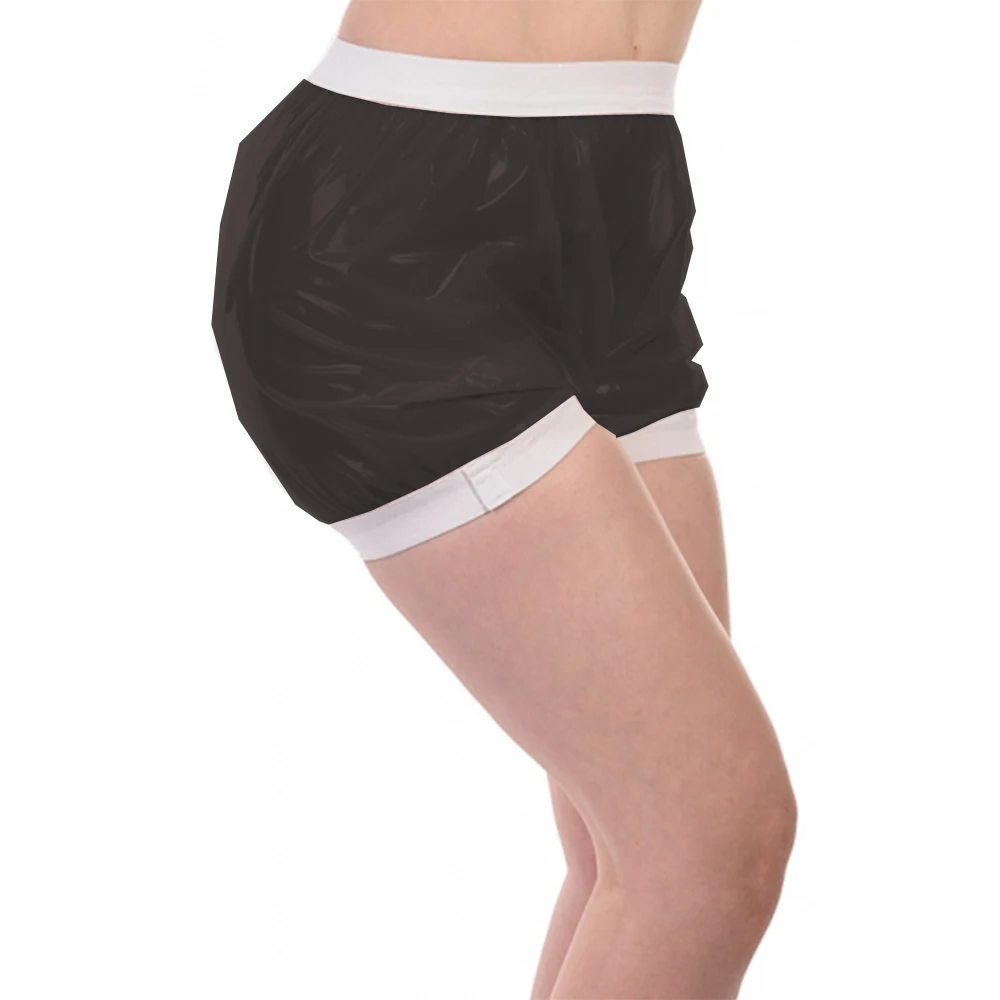 Men Underwear Transparent PVC Panties With Belt Elasticated Fetish Plastic Boxer Shorts Sexy Charming Bloomer pants Men Gay