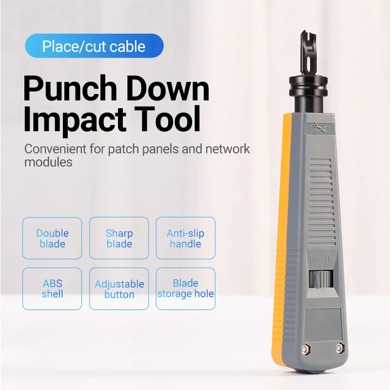 Ethernet Punch Tool Vention Punch Down Impact Tool with Two Blade for Patch Panels Wire Modules 110 Down