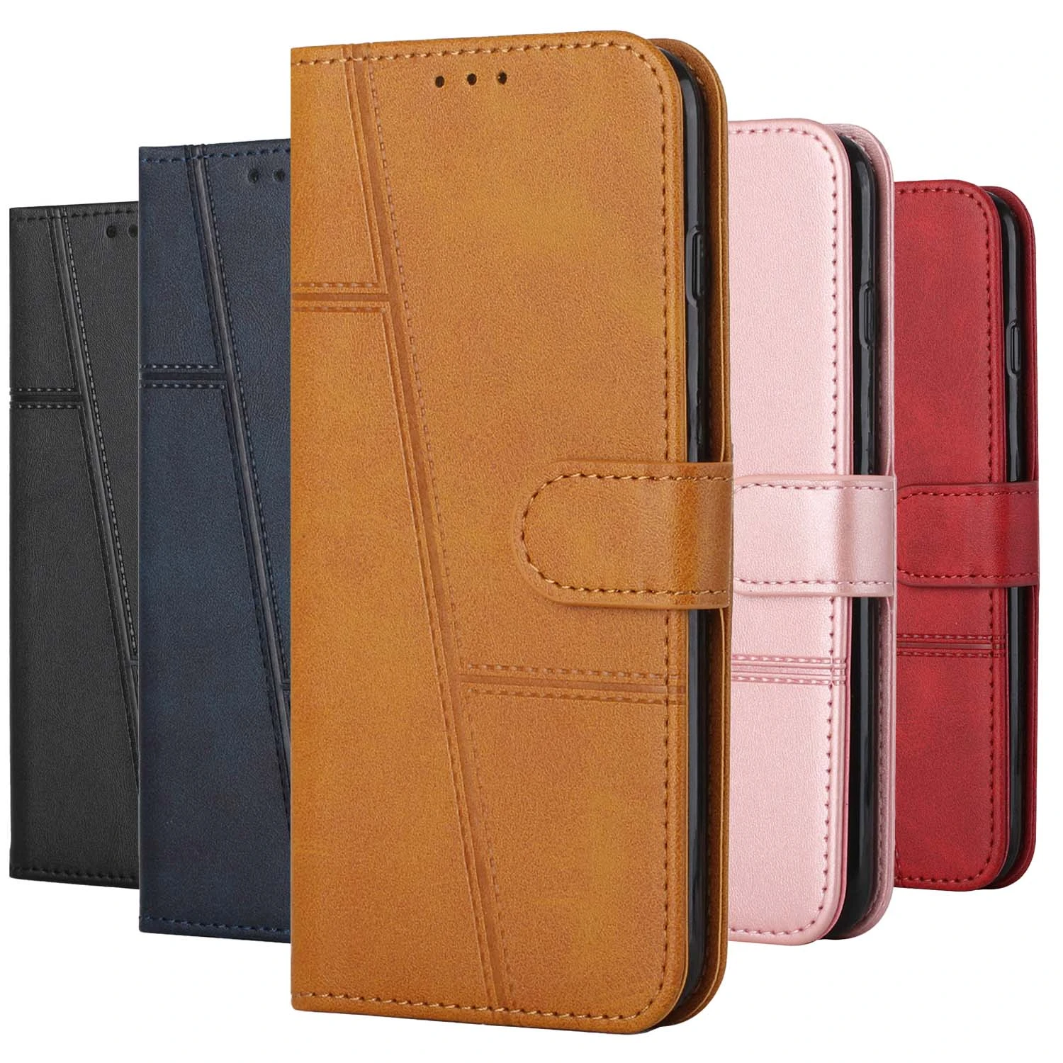 Galaxy S22+ silicone case Leather Wallet Case For Samsung Galaxy Note 20 Ultra S22 Plus S21 FE S20 A12 A22 A32 A52 A72 A13 A23 A53 Card Holder Stand Cover galaxy s22+ leather case