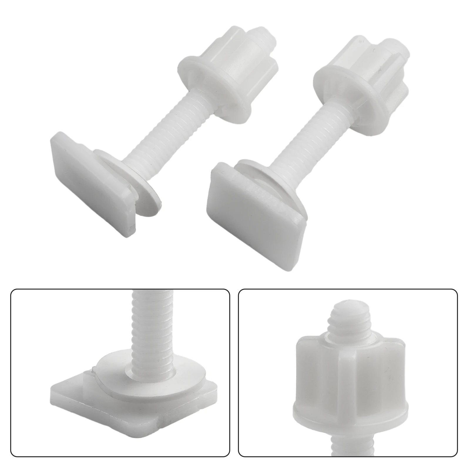 Plastic Toilet Lid Hinge Repair Bolts Fitting Screws Washers Kit 6 PCS Set Replace Fitting Kit Bathroom Repair Tool Parts