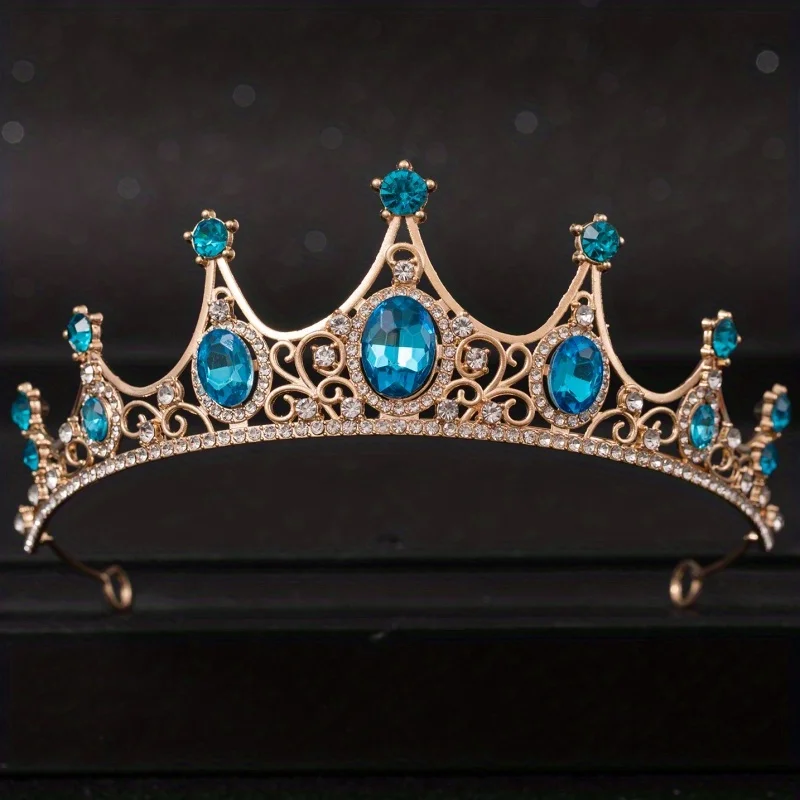 Barocke Kristall Tiaras und Kronen für Frauen Party Strass Prom Diadem Braut Hochzeit Haarschmuck Schmuck Krone Tiara – Detail 14