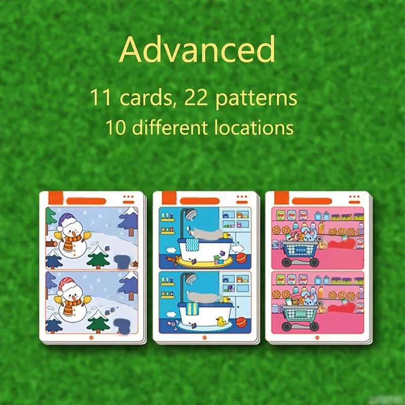 Kids Attention Training Game – Reusable Educational Sheets for Fault Finding & Concentration, Wipe-Clean Desig