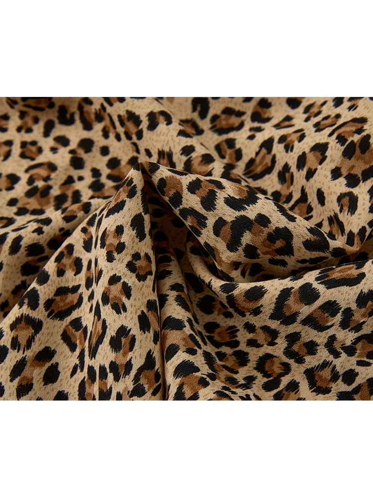 Summer Women Coquette Hot Lace Leopard Print Chiffon Halter