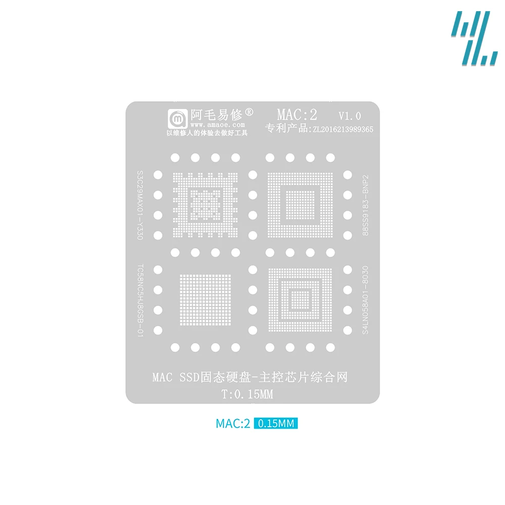 Reballing Stencil Sintetizza Mac1-Mac9 Per Macbook Pro A1534 A1706 A1707 A2159 Sr2Zy