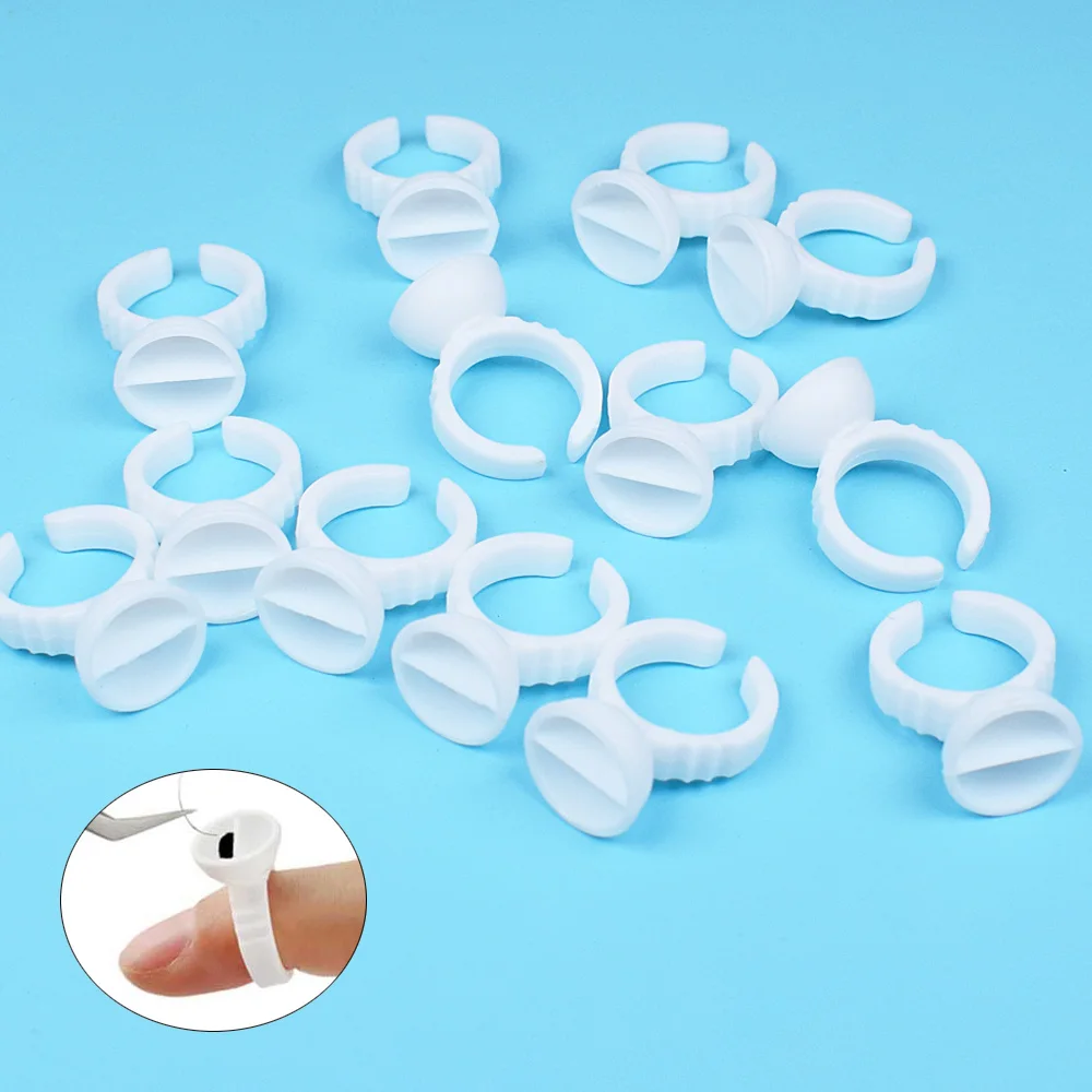 Wholesale 100Pcs Disposable Eyelash Extension Glue Rings,Eyelash Extension Glue Holder Holder glue container Tattoo Pigment