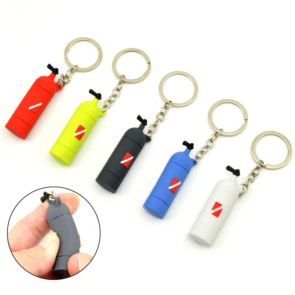 Air Tank Keychain Keep Diving Gear Organized Identifiable Suba Diving Air Tank Keychain Silicone Key Ring