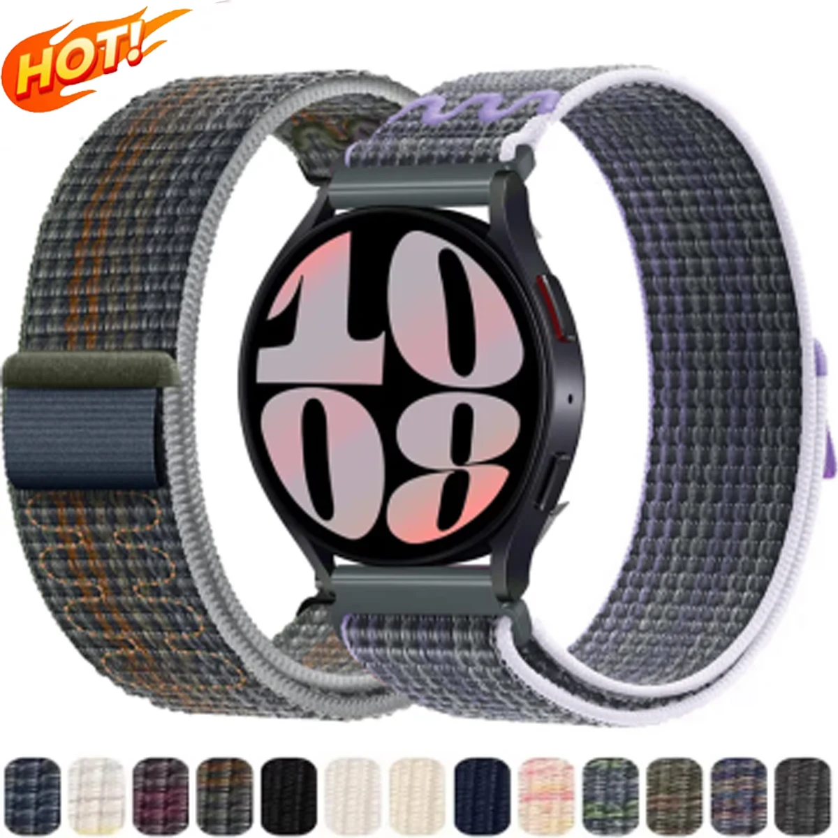 Smart Watch Nylon Loop Bracelet Strap - 20mm/22mm Adjustable Band