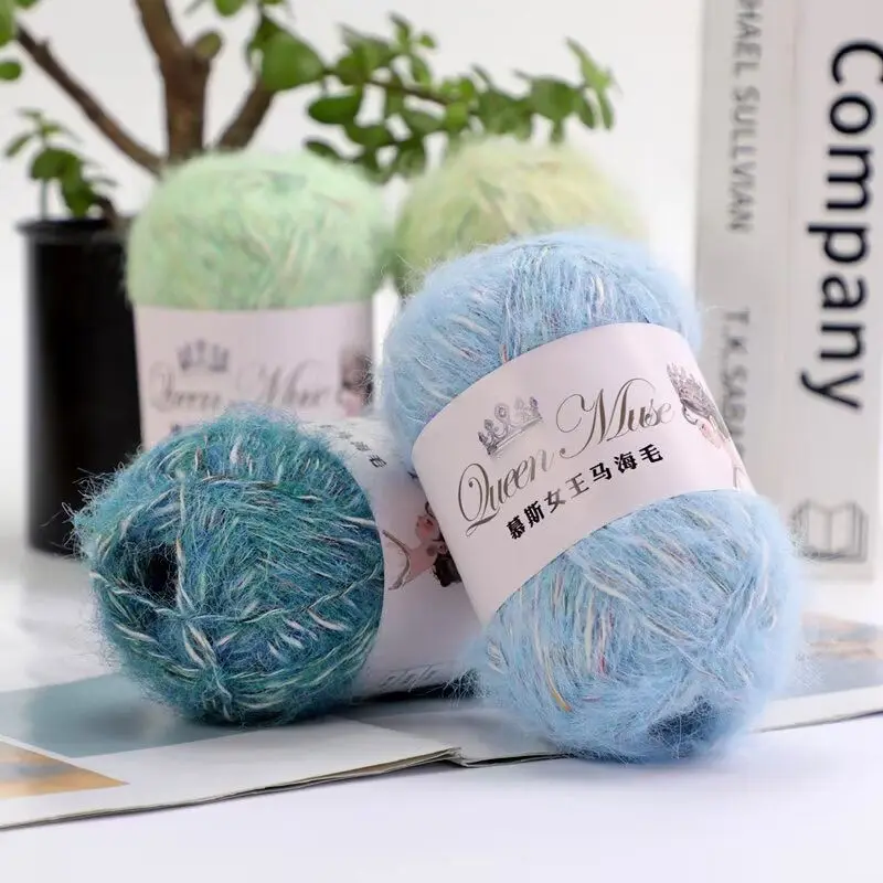 50G Mohair Section Dyed Fine Wool,soft Skin-friendly Hand Knitted Wool DIY Scarf Hat Sweater Gradual Change Coat Knitting 4