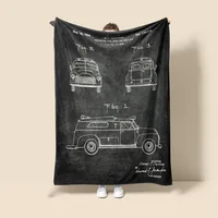 Car Illustration Blanket Warm Sofa Bed Blanket Bedroom Home Office Nap Cover Blanket Machine Washable Home Decoration 1